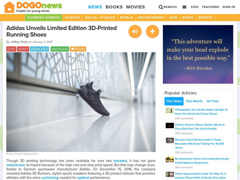 Dogo News: Adidas Unveils Limited Edition 3 D Printed Running Shoes Article Dogo News: Adidas Unveils Limited Edition 3 D Printed Running Shoes Article