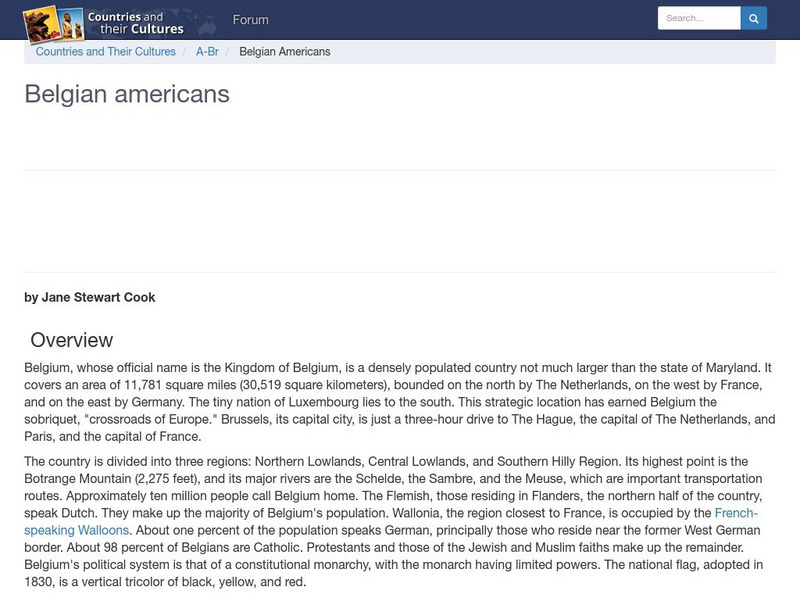Countries and Their Cultures: Multicultural America: Belgian Americans Handout Countries and Their Cultures: Multicultural America: Belgian Americans Handout