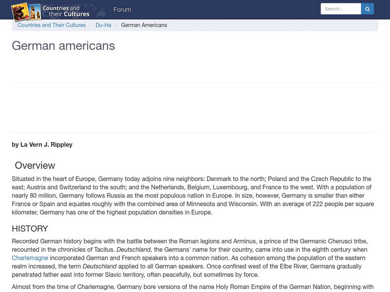 Countries and Their Cultures: Multicultural America: German Americans Handout Countries and Their Cultures: Multicultural America: German Americans Handout