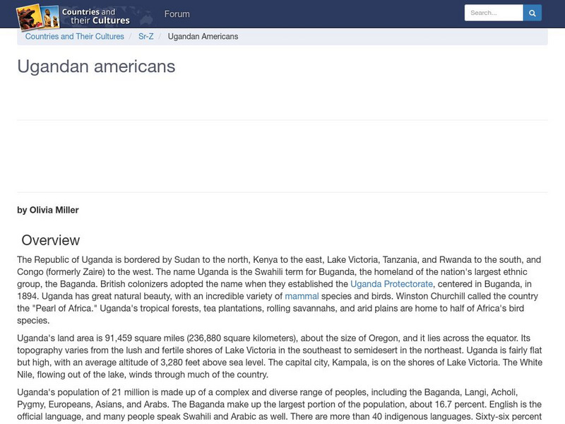 Countries and Their Cultures: Multicultural America: Ugandan Americans Handout Countries and Their Cultures: Multicultural America: Ugandan Americans Handout
