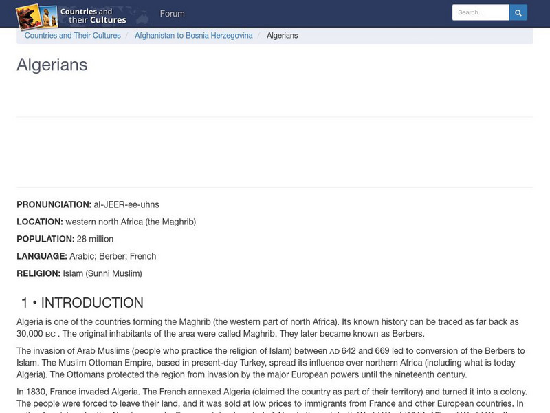 Countries and Their Cultures: Algerians Handout Countries and Their Cultures: Algerians Handout