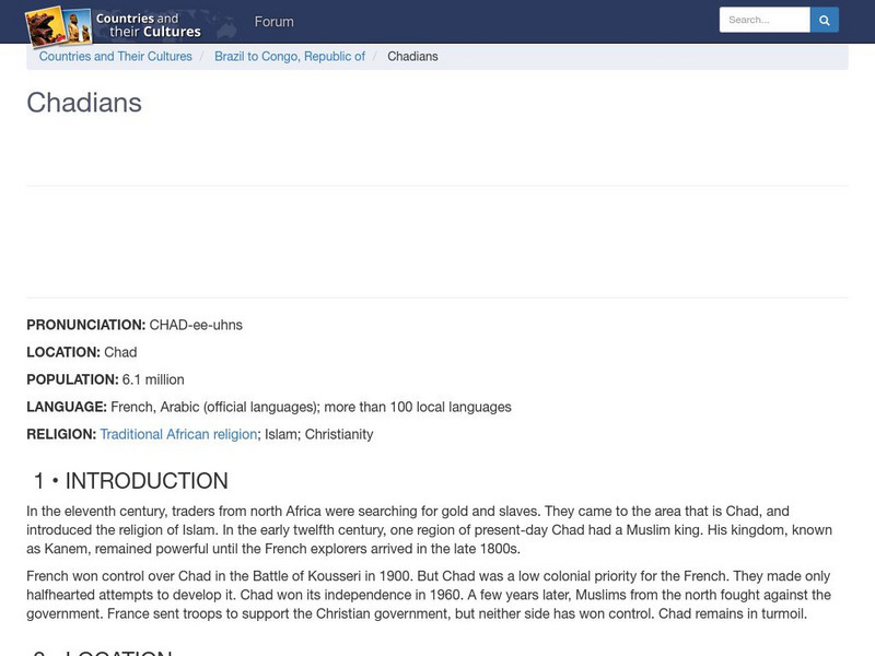 Countries and Their Cultures: Chadians Handout