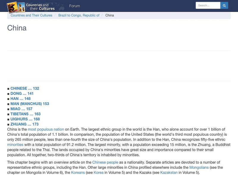 Countries and Their Cultures: China Handout Countries and Their Cultures: China Handout