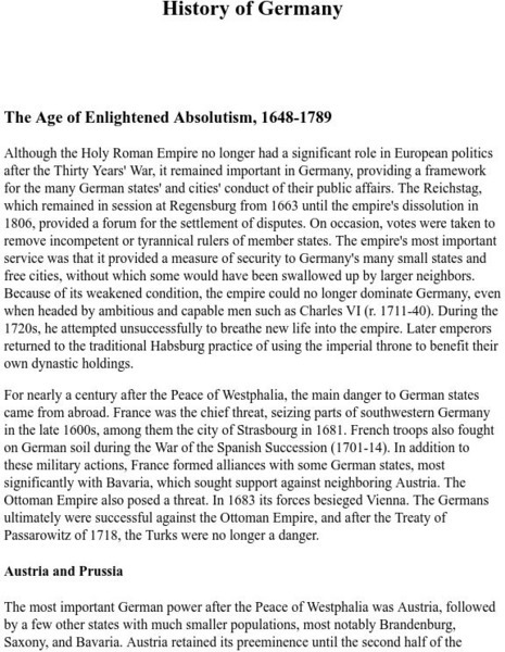 Mother Earth Travel: The Age of Enlightened Absolutism, 1648 1789 Article Mother Earth Travel: The Age of Enlightened Absolutism, 1648 1789 Article
