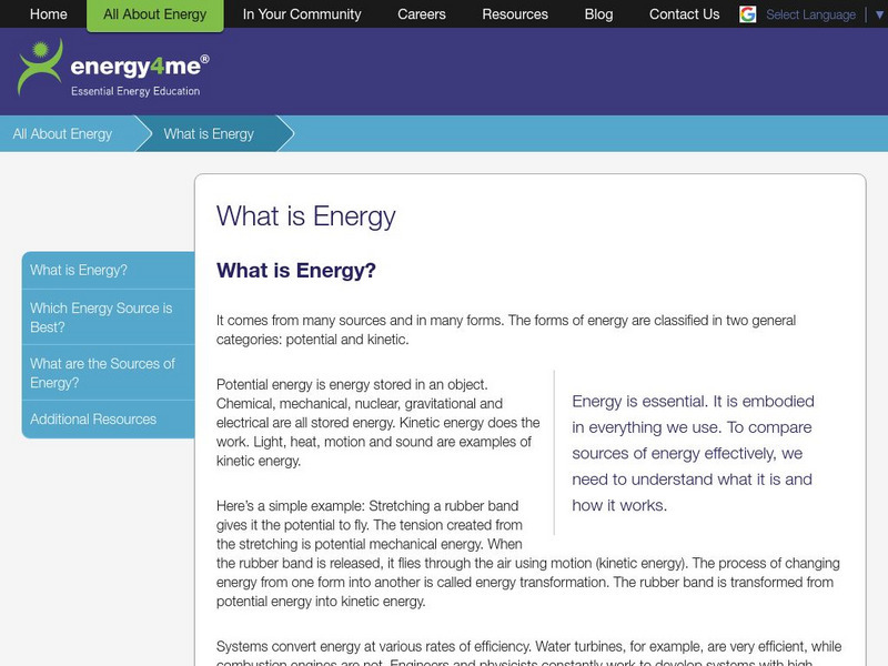 Energy4me: What Is Energy Handout Energy4me: What Is Energy Handout