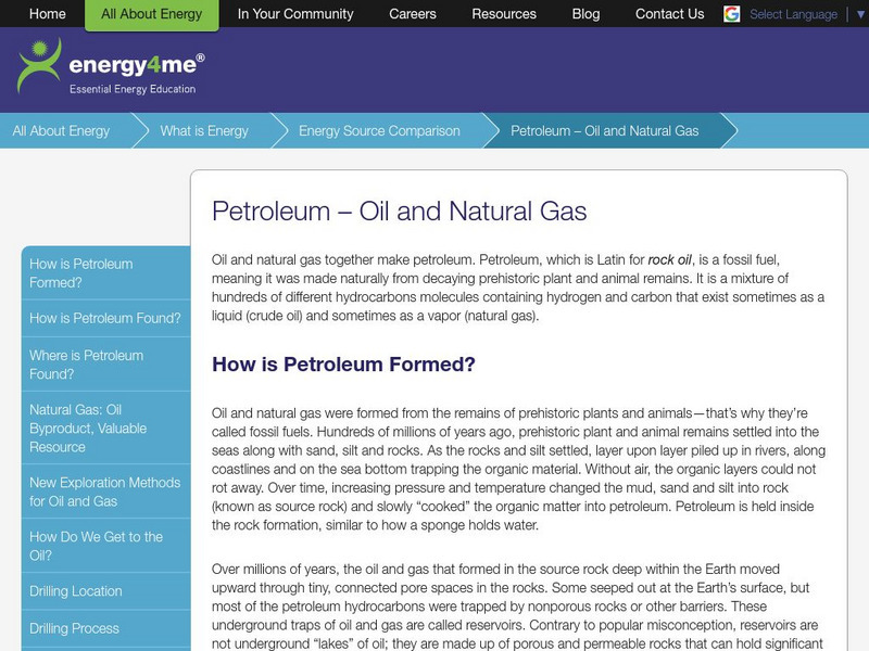 Energy4me: Petroleum Oil and Natural Gas Handout Energy4me: Petroleum Oil and Natural Gas Handout