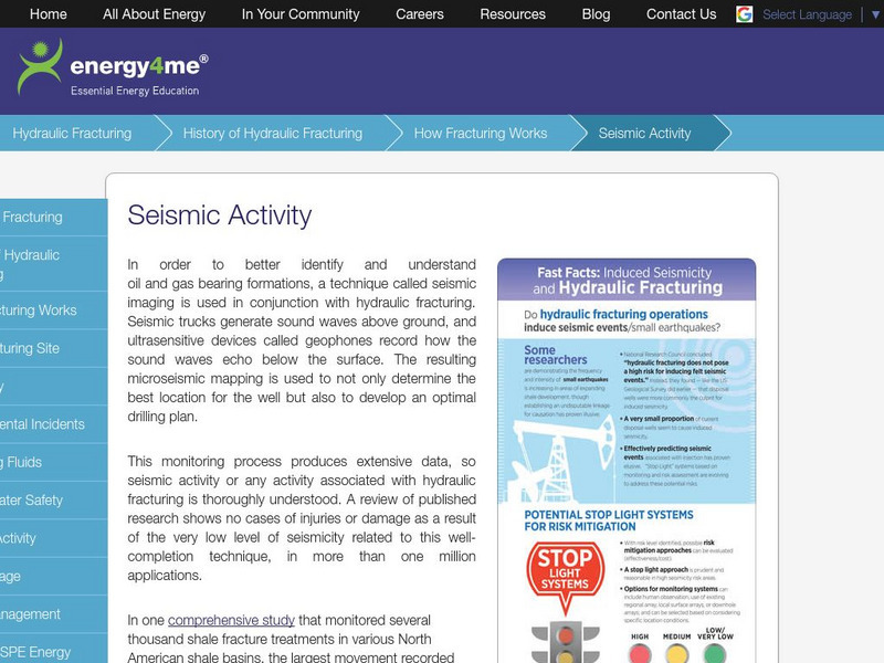Energy4me: Seismic Activity Handout Energy4me: Seismic Activity Handout