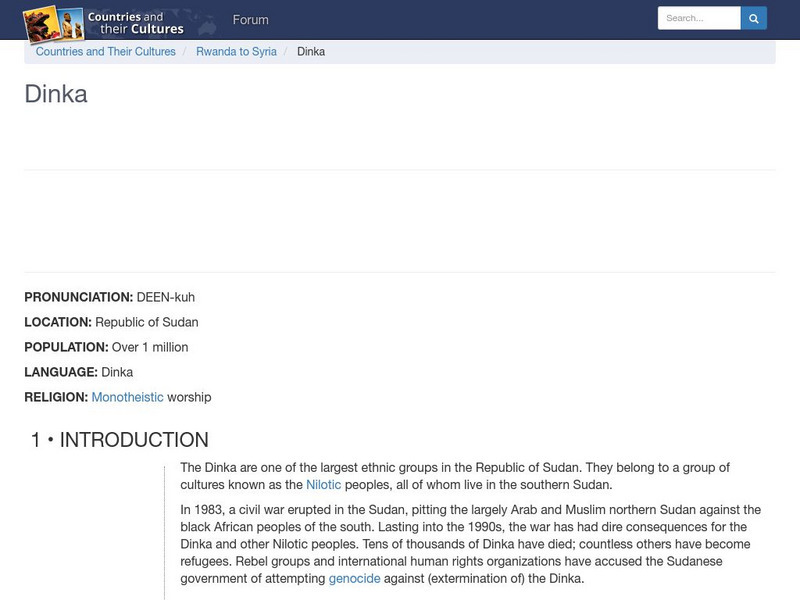 Countries and Their Cultures: Dinka Handout