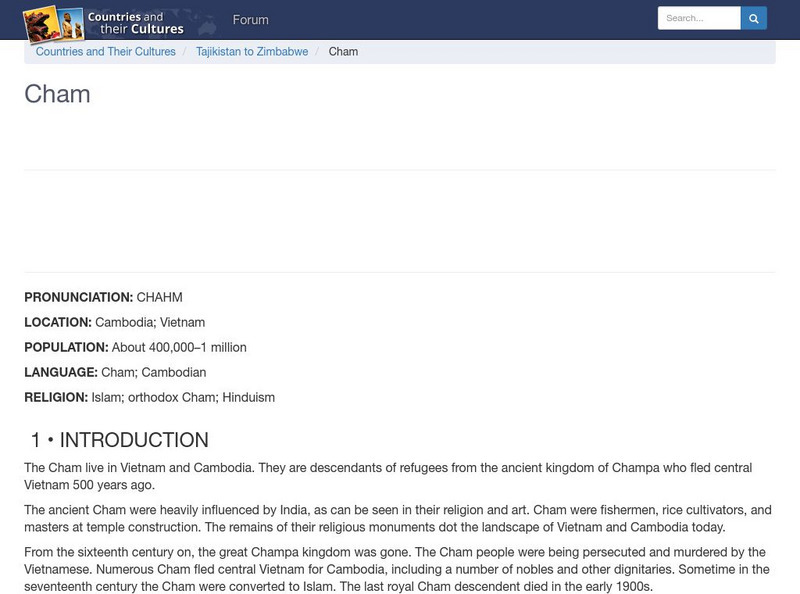 Countries and Their Cultures: Cham Handout