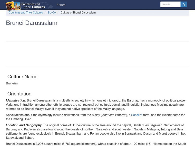 Countries and Their Cultures: Brunei Darussalam Handout
