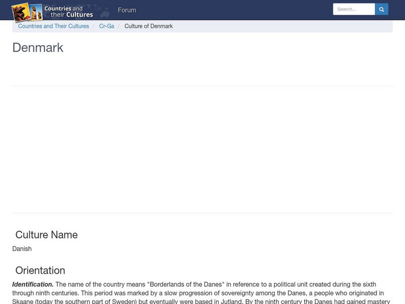 Countries and Their Cultures: Denmark Handout Countries and Their Cultures: Denmark Handout