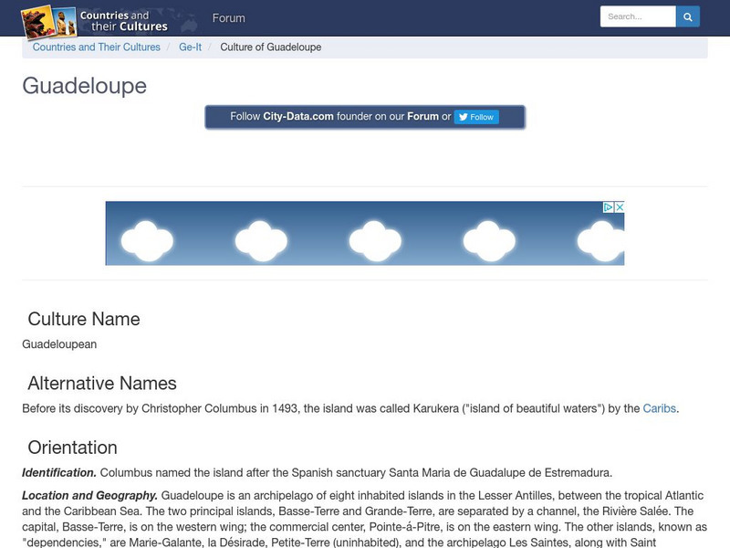 Countries and Their Cultures: Guadeloupe Handout Countries and Their Cultures: Guadeloupe Handout