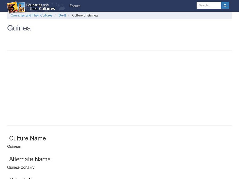 Countries and Their Cultures: Guinea Handout Countries and Their Cultures: Guinea Handout