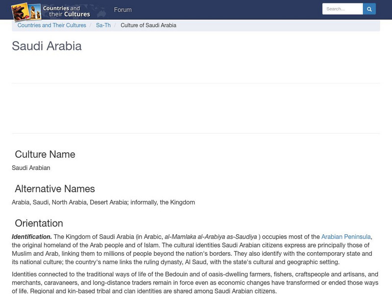 Countries and Their Cultures: Saudi Arabia Handout Countries and Their Cultures: Saudi Arabia Handout