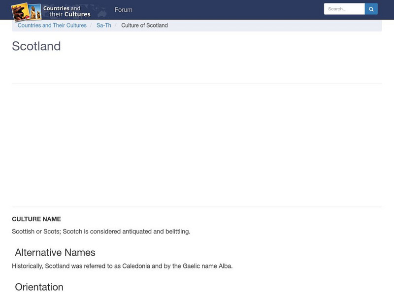 Countries and Their Cultures: Scotland Handout Countries and Their Cultures: Scotland Handout
