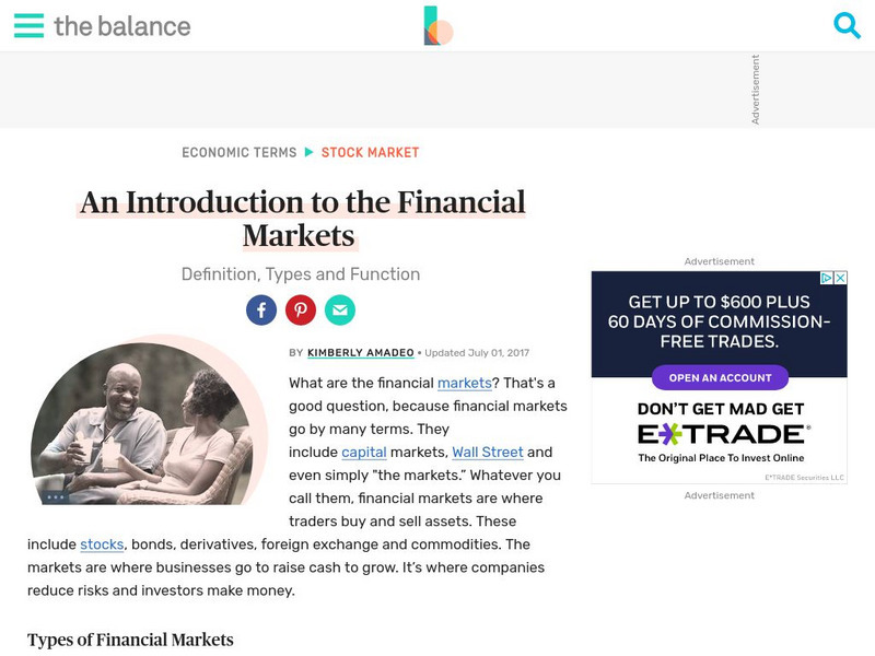 The Balance: An Introduction to the Financial Markets Article The Balance: An Introduction to the Financial Markets Article