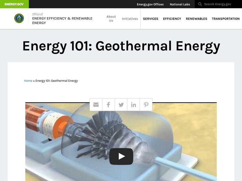 U.s. Department of Energy: Energy 101: Geothermal Energy Instructional Video