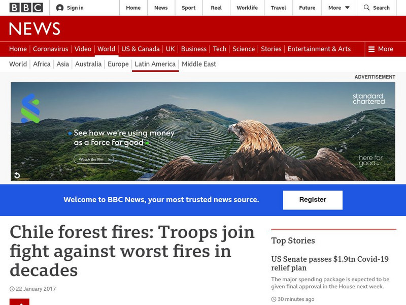 Bbc: Chile Forest Fires: Troops Join Fight Against Worst Fires in Decades Article Bbc: Chile Forest Fires: Troops Join Fight Against Worst Fires in Decades Article
