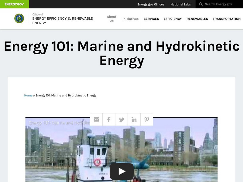 U.s. Department of Energy: Energy 101: Marine and Hydrokinetic Energy Instructional Video