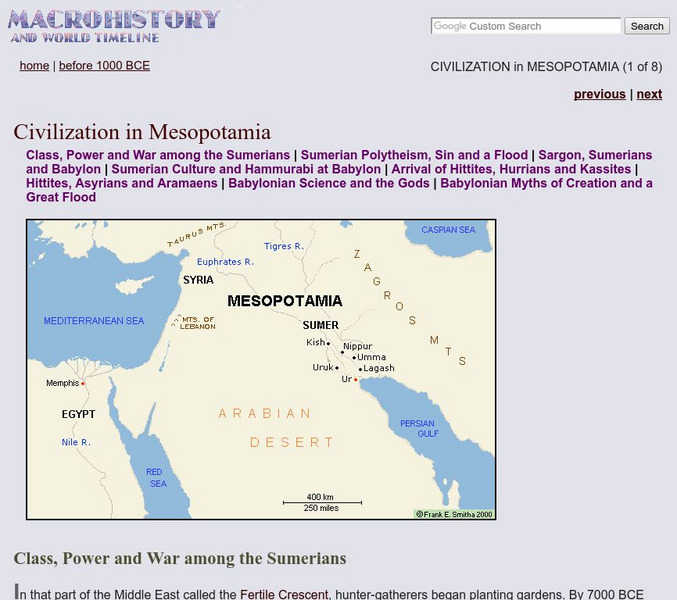 Macrohistory: Class, Power, and War Among the Sumerians Website