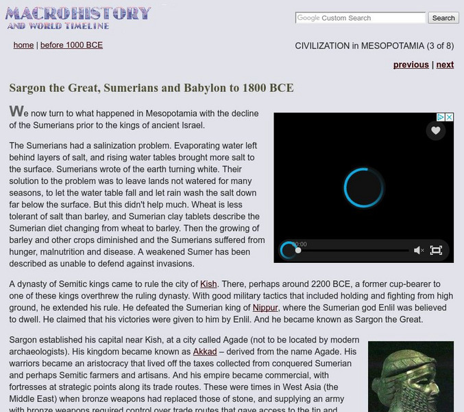Macrohistory: Sargon the Great, Sumerians and Babylon Website Macrohistory: Sargon the Great, Sumerians and Babylon Website