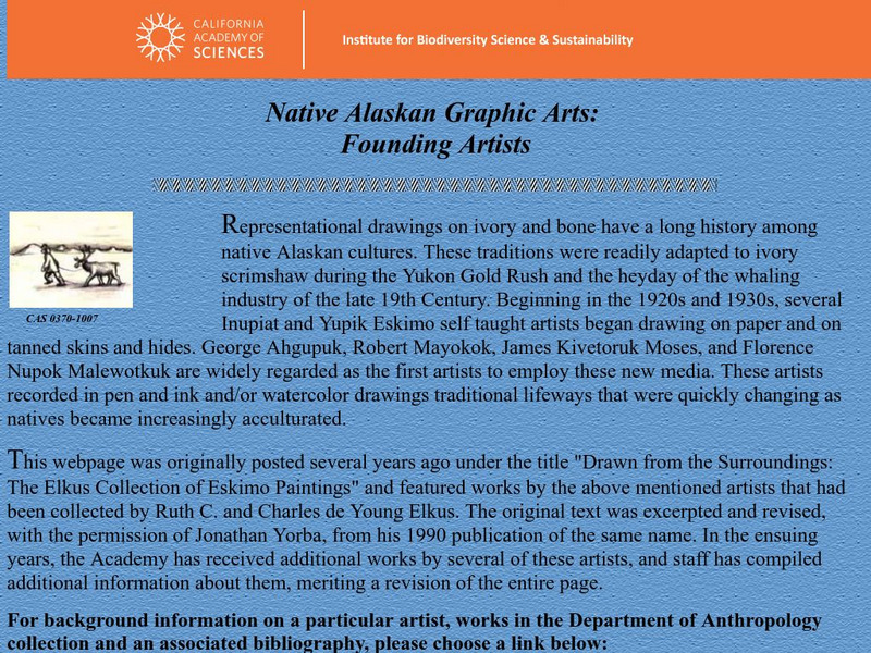California Academy of Sciences: Native Alaskan Graphic Arts: Founding Artists Handout California Academy of Sciences: Native Alaskan Graphic Arts: Founding Artists Handout