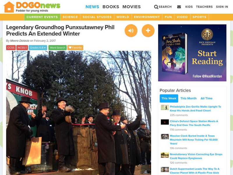 Dogo News: Legendary Groundhog Punxsutawney Phil Predicts an Extended Winter Article