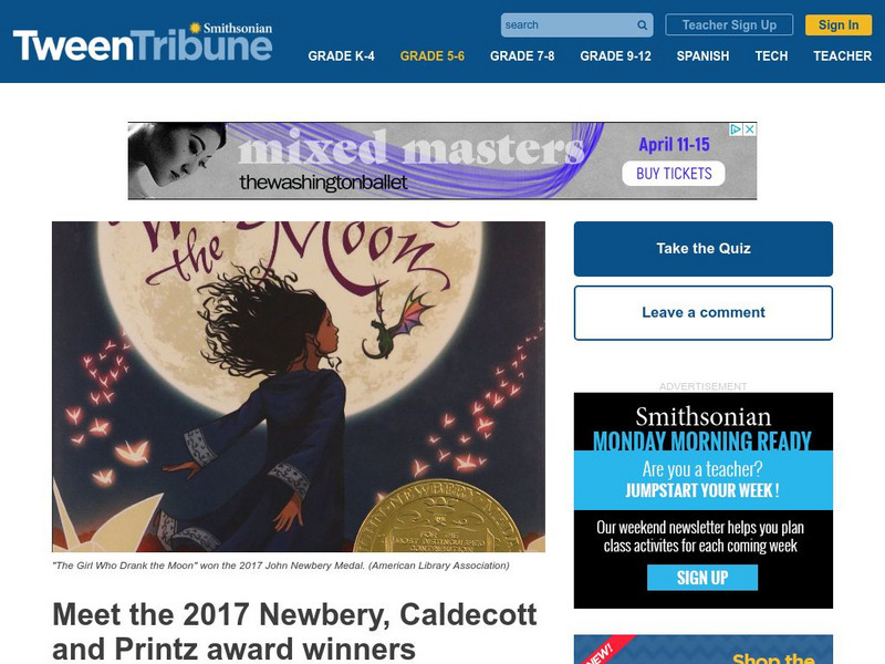 Tween Tribune: Meet the 2017 Newbery, Caldecott and Printz Award Winners Article Tween Tribune: Meet the 2017 Newbery, Caldecott and Printz Award Winners Article