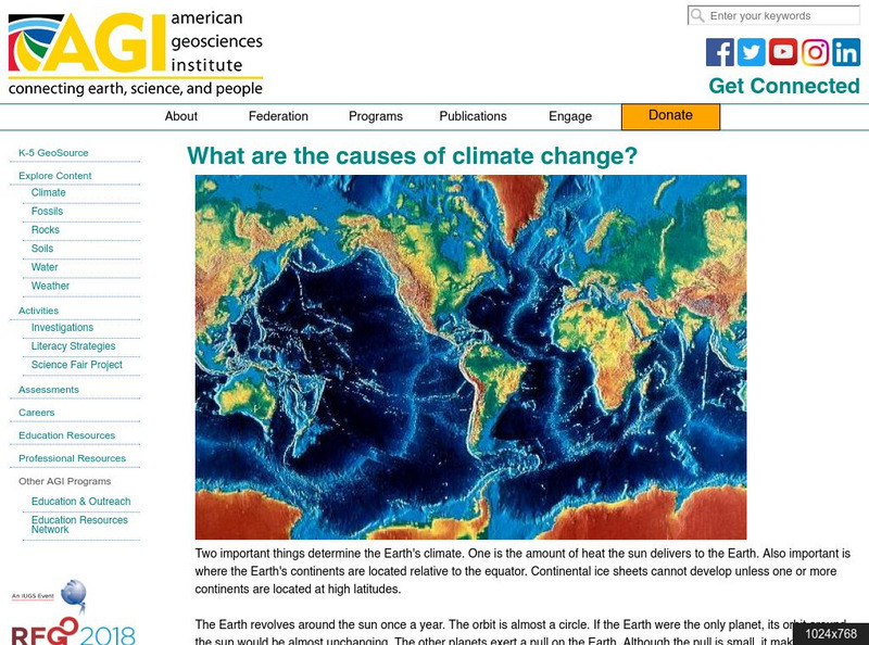 American Geosciences Institute: What Are the Causes of Climate Change? Article American Geosciences Institute: What Are the Causes of Climate Change? Article