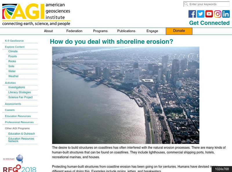 American Geosciences Institute: How Do You Deal With Shoreline Erosion? Article American Geosciences Institute: How Do You Deal With Shoreline Erosion? Article