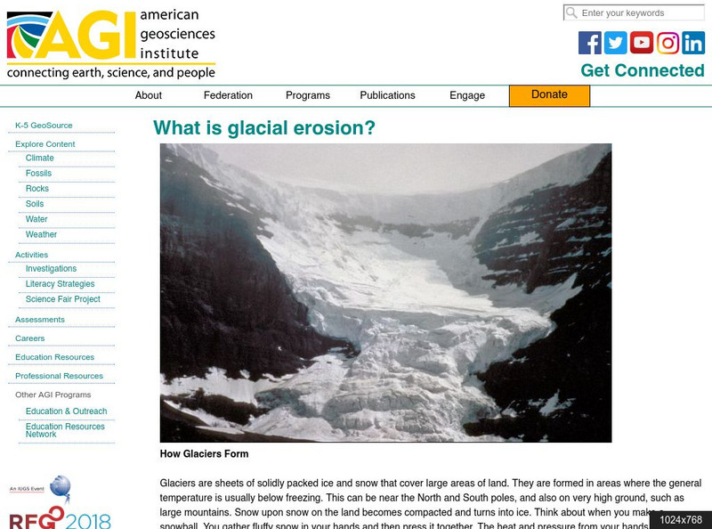 American Geosciences Institute: What Is Glacial Erosion? Article American Geosciences Institute: What Is Glacial Erosion? Article