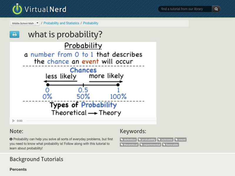 Virtual Nerd: What Is Probability? Instructional Video Virtual Nerd: What Is Probability? Instructional Video