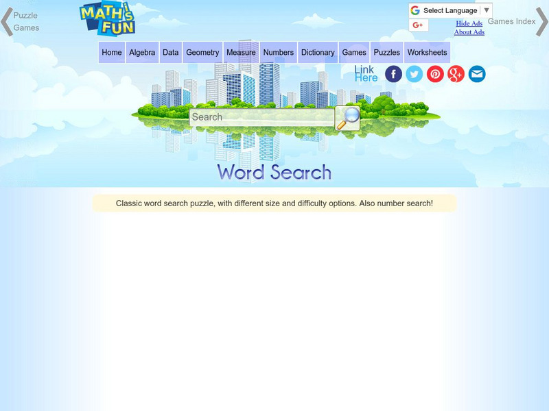Math Is Fun: Word Search: Math Words Interactive Math Is Fun: Word Search: Math Words Interactive