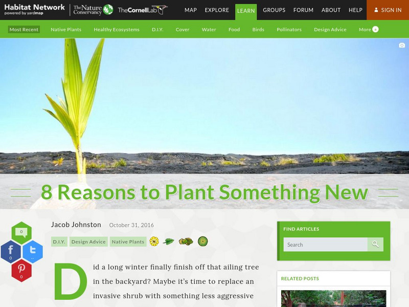 Habitat Network: 8 Reasons to Plant Something New Article Habitat Network: 8 Reasons to Plant Something New Article