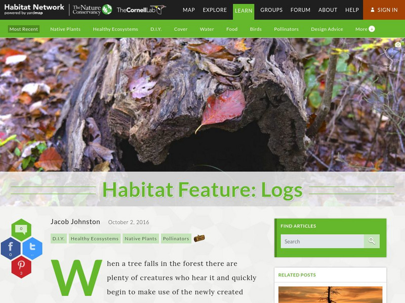 Habitat Network: Habitat Feature: Logs Article Habitat Network: Habitat Feature: Logs Article