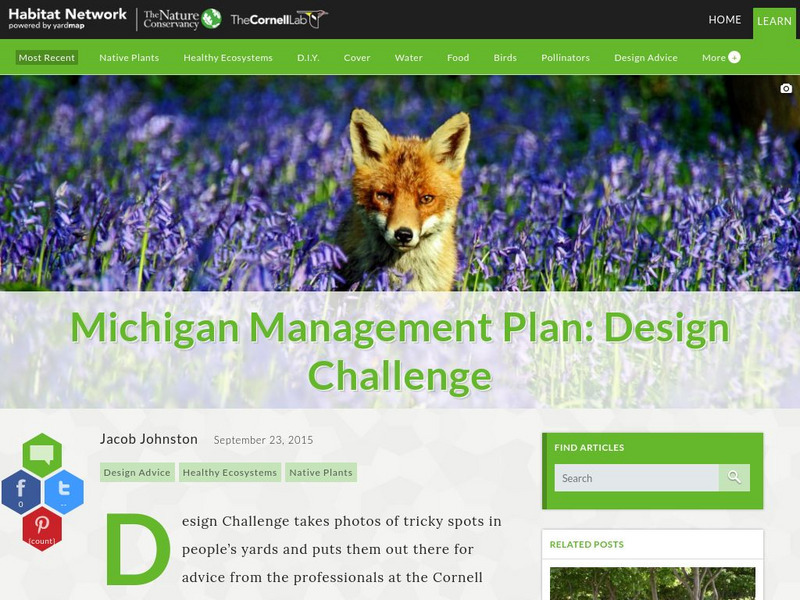 Habitat Network: Michigan Management Plan: Design Challenge Article Habitat Network: Michigan Management Plan: Design Challenge Article