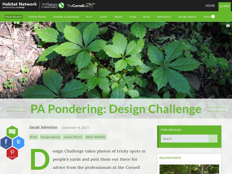 Habitat Network: Pa Pondering: Design Challenge Article Habitat Network: Pa Pondering: Design Challenge Article