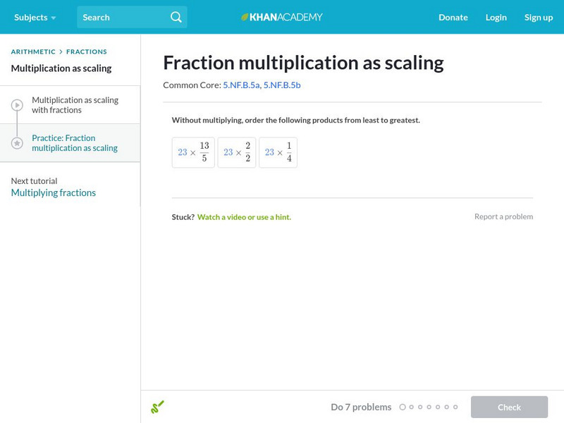 Khan Academy: Fraction Multiplication as Scaling Unit Plan Khan Academy: Fraction Multiplication as Scaling Unit Plan
