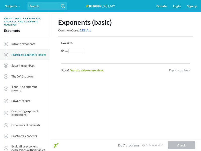Khan Academy: Exponents Unit Plan