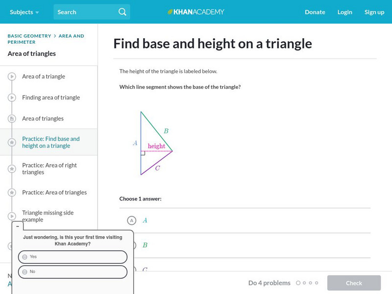 Khan Academy: Find Base and Height on a Triangle Unit Plan Khan Academy: Find Base and Height on a Triangle Unit Plan