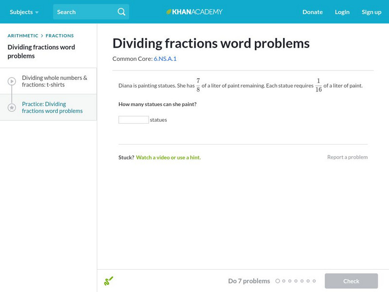 Khan Academy: Dividing Fractions Word Problems Unit Plan Khan Academy: Dividing Fractions Word Problems Unit Plan