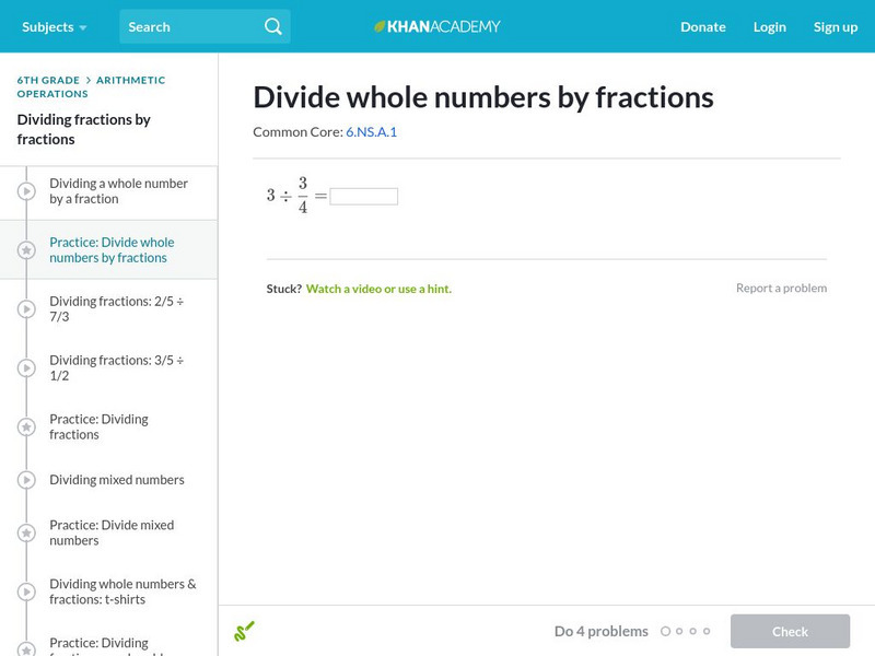 Khan Academy: Divide Whole Numbers by Fractions Unit Plan Khan Academy: Divide Whole Numbers by Fractions Unit Plan