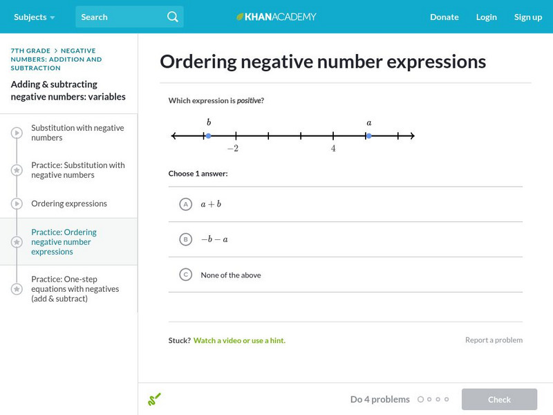 Khan Academy: Ordering Negative Number Expressions Unit Plan Khan Academy: Ordering Negative Number Expressions Unit Plan