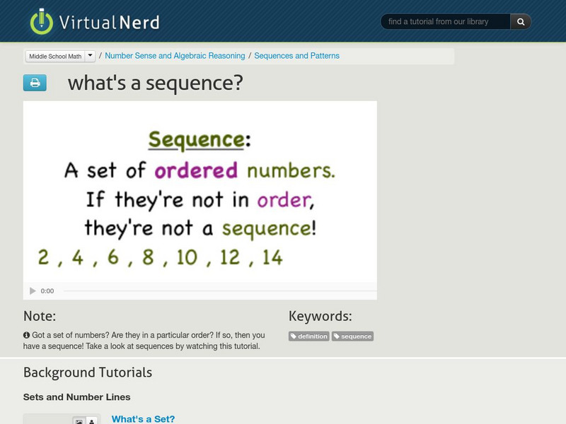 Virtual Nerd: What's a Sequence? Instructional Video