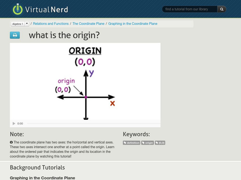 Virtual Nerd: What Is the Origin? Instructional Video