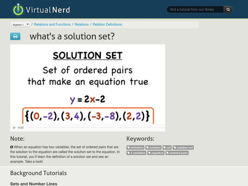 Virtual Nerd: What's a Solution Set? Instructional Video
