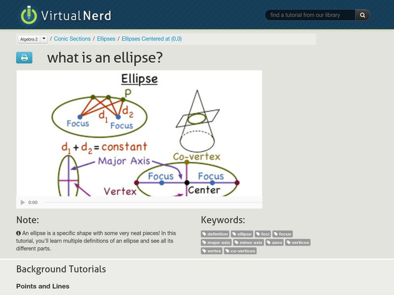 Virtual Nerd: What Is an Ellipse? Instructional Video