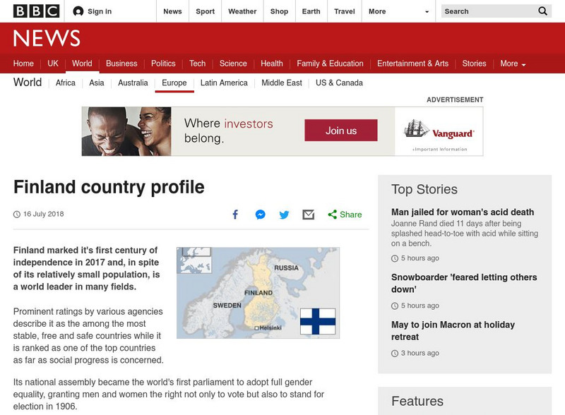 Bbc: News: Country Profile: Finland Handout
