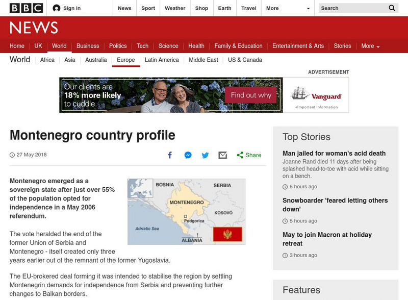 Bbc: Country Profile: Montenegro Handout