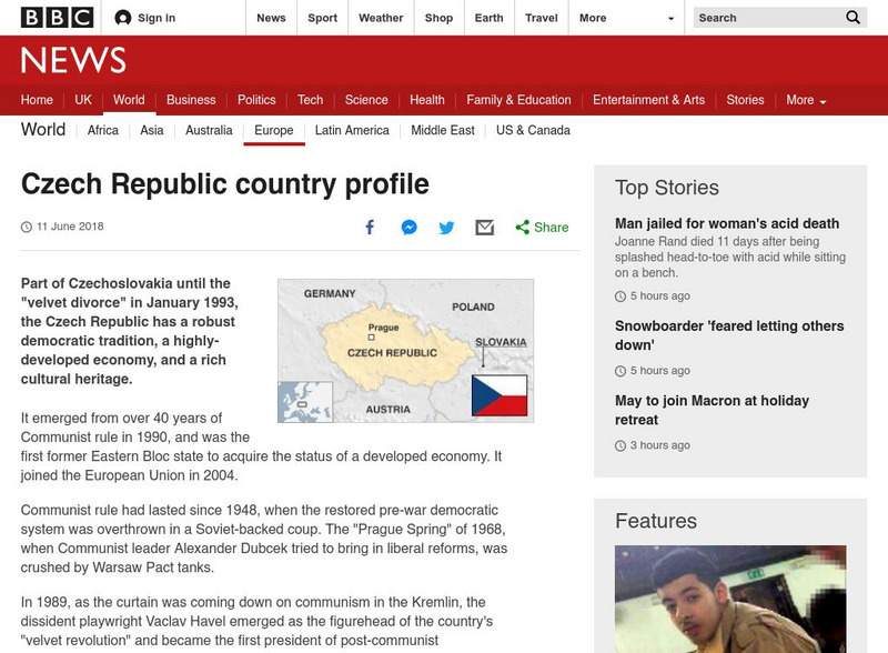 Bbc: News: Country Profile: Czech Republic Handout Bbc: News: Country Profile: Czech Republic Handout